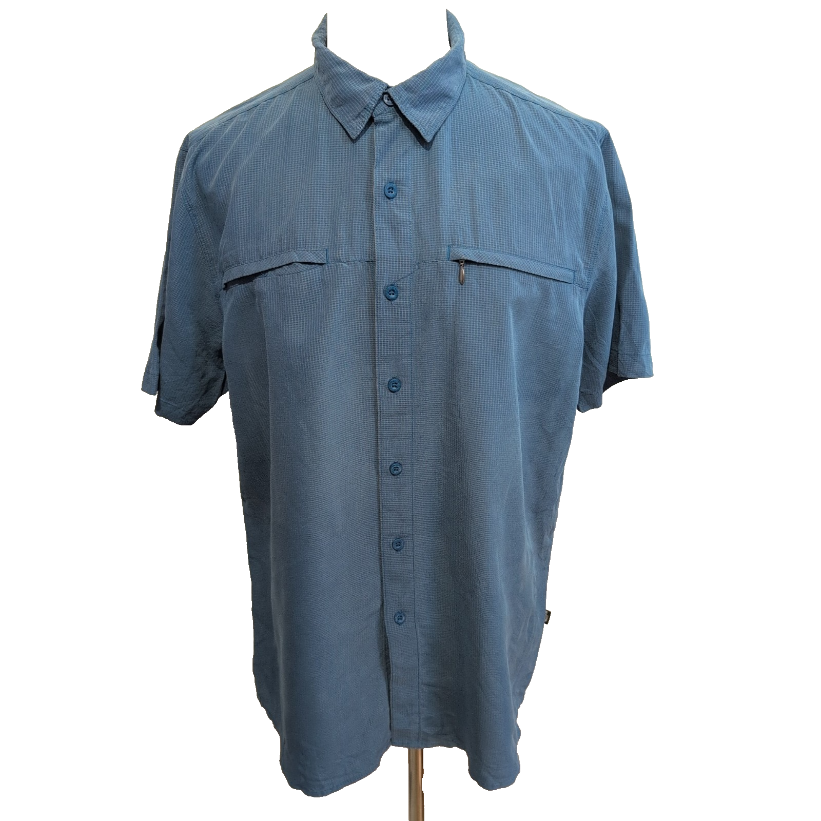 Chemise The North Face modèle technique modal bleu carreaux poche zippée XXL