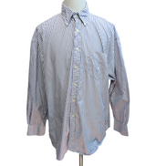 Chemise Nautica XXL Violet Rayures 100% Coton Mercerisé Logo Brodé