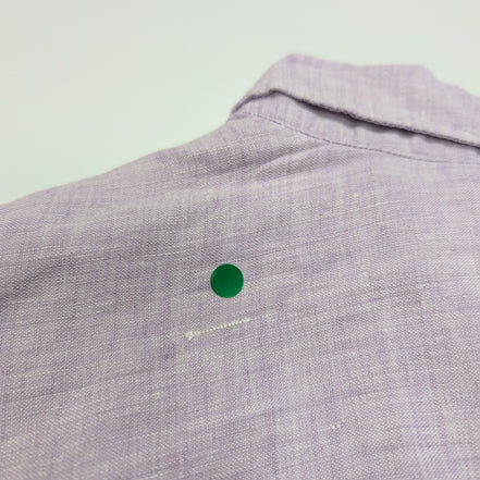Chemise Brandini XL 100% Lin Violet Clair Manches Courtes Poche