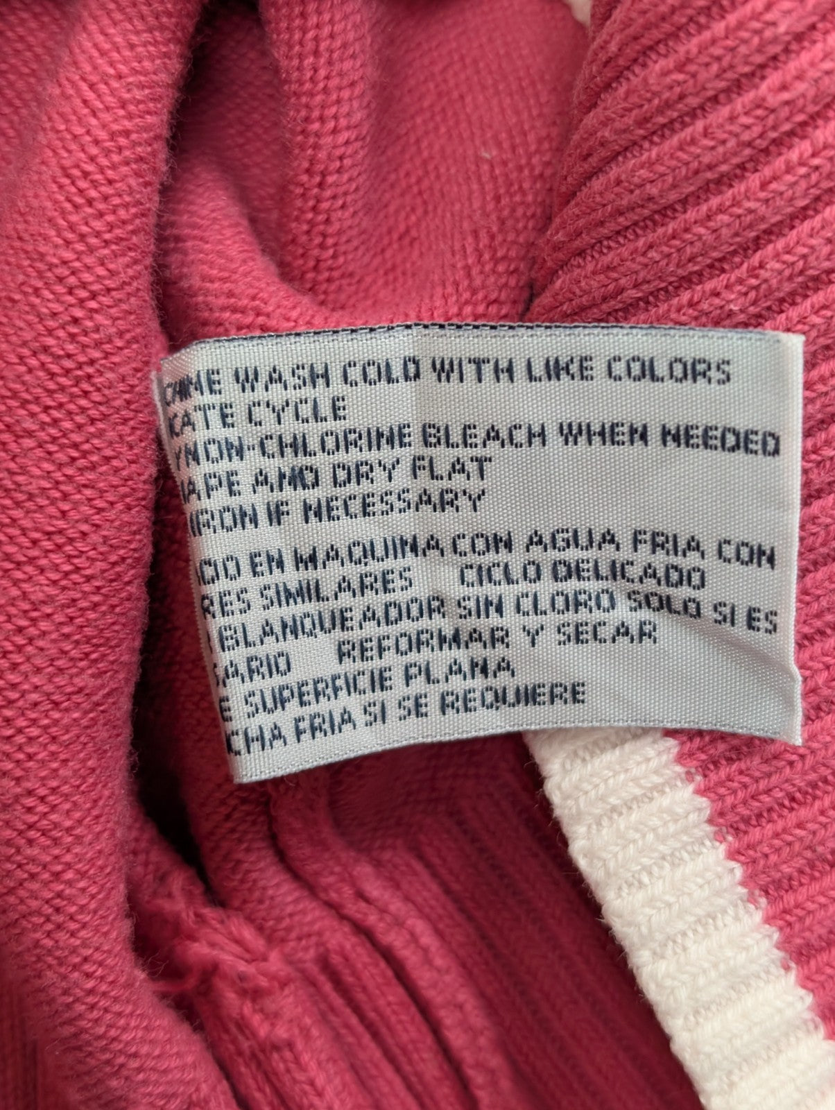 Pull Izod Rose Col Montant Zippé Stretch Coton Taille L