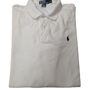 Polo manches courtes Polo Ralph Lauren blanc XL coton piqué logo bleu marine