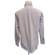 Chemise Ralph Lauren L violet rayures blanc Oxford logo marron coton