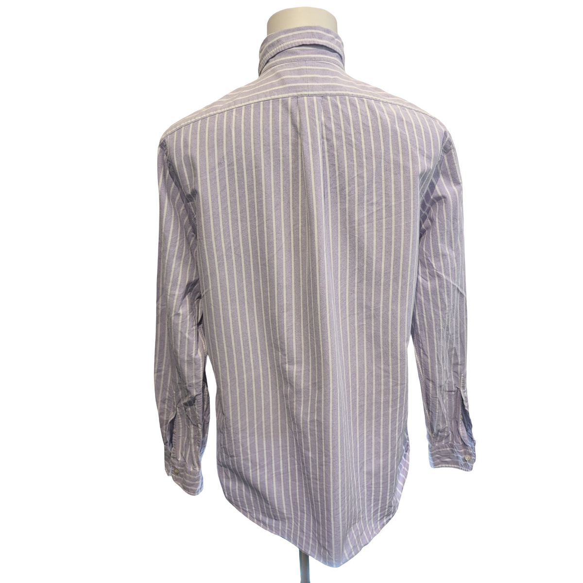 Chemise Ralph Lauren L violet rayures blanc Oxford logo marron coton