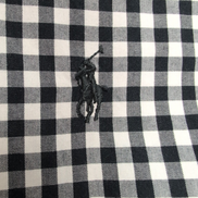 Chemise Ralph Lauren Classic Fit L Vichy Bleu Noir Manches Courtes