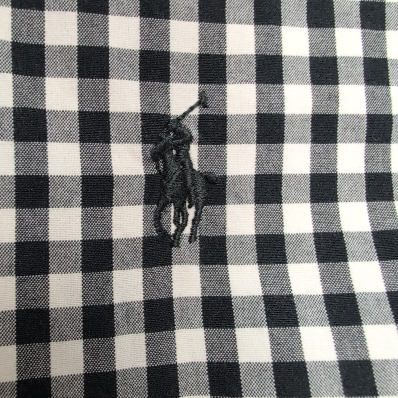 Chemise Ralph Lauren Classic Fit L Vichy Bleu Noir Manches Courtes