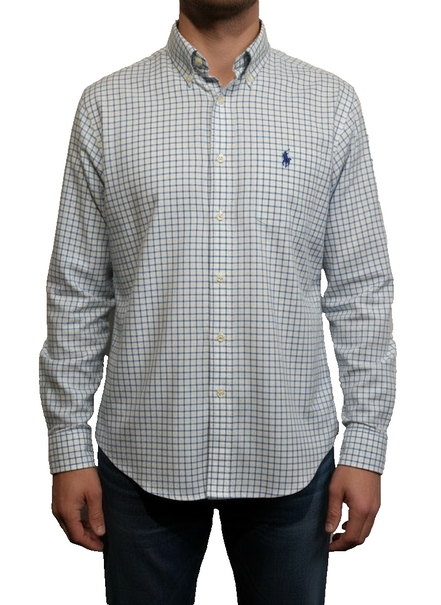 Chemise Ralph Lauren blanche à carreaux taille L/XL #2441