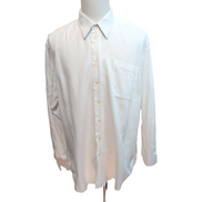 Chemise Nautica XL XXL Blanche Piqué 100% Coton 17.5 Poche Unie Manches longues