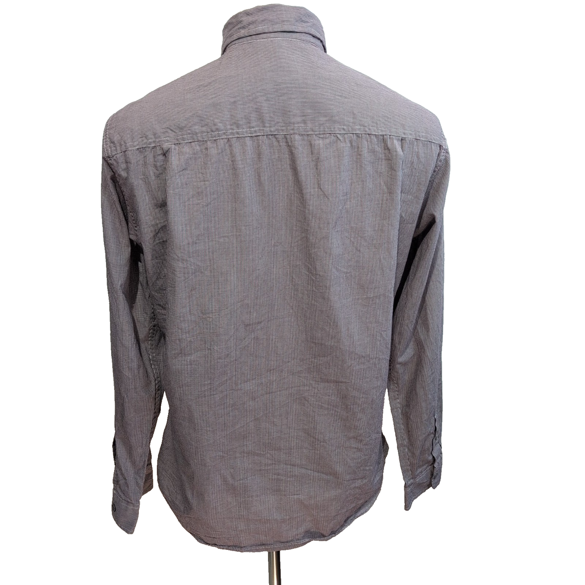 Chemise Life Khaki M Rouge Bleu Micro Carreaux Slim Fit 2 Poches longues manches