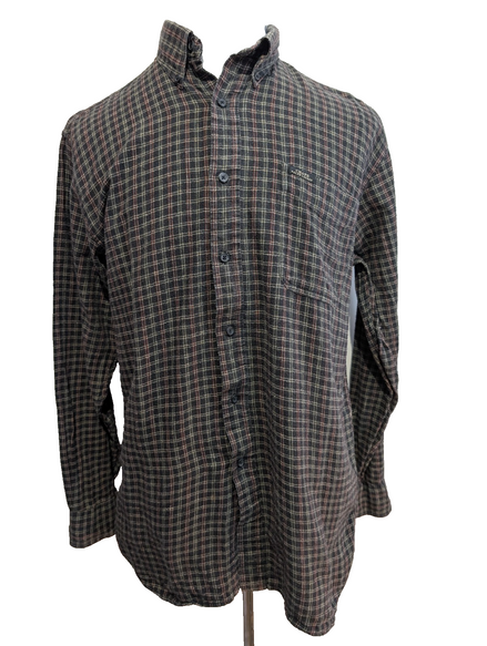 ⚫ Chemise CHAPS Flanelle Coton Tartan Sombre M |296S