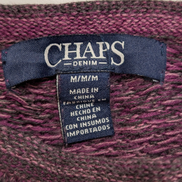 CHAPS Pull Femme M Violet Mauve Chevrons Coton Manches 3/4