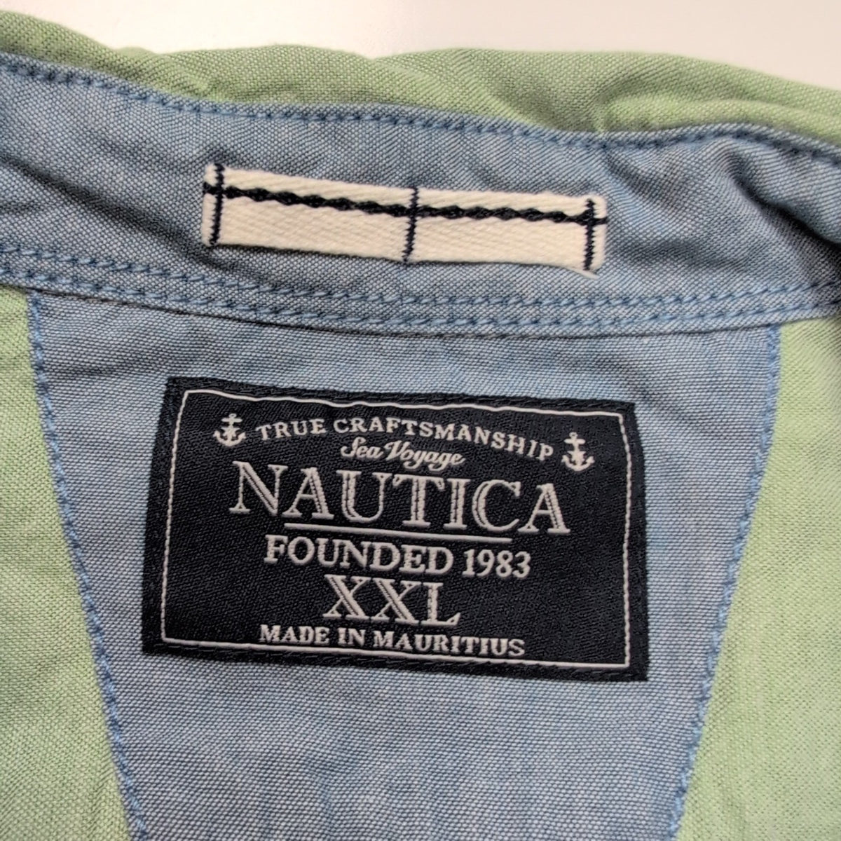 Chemise Nautica XXL Vert Pâle Workwear Poche Stylo Manches longues