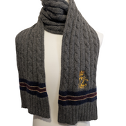 Écharpe Polo Ralph Lauren Grise Torsadée Épaisse Laine & Cachemire