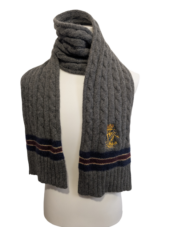 Écharpe Polo Ralph Lauren Grise Torsadée Épaisse Laine & Cachemire