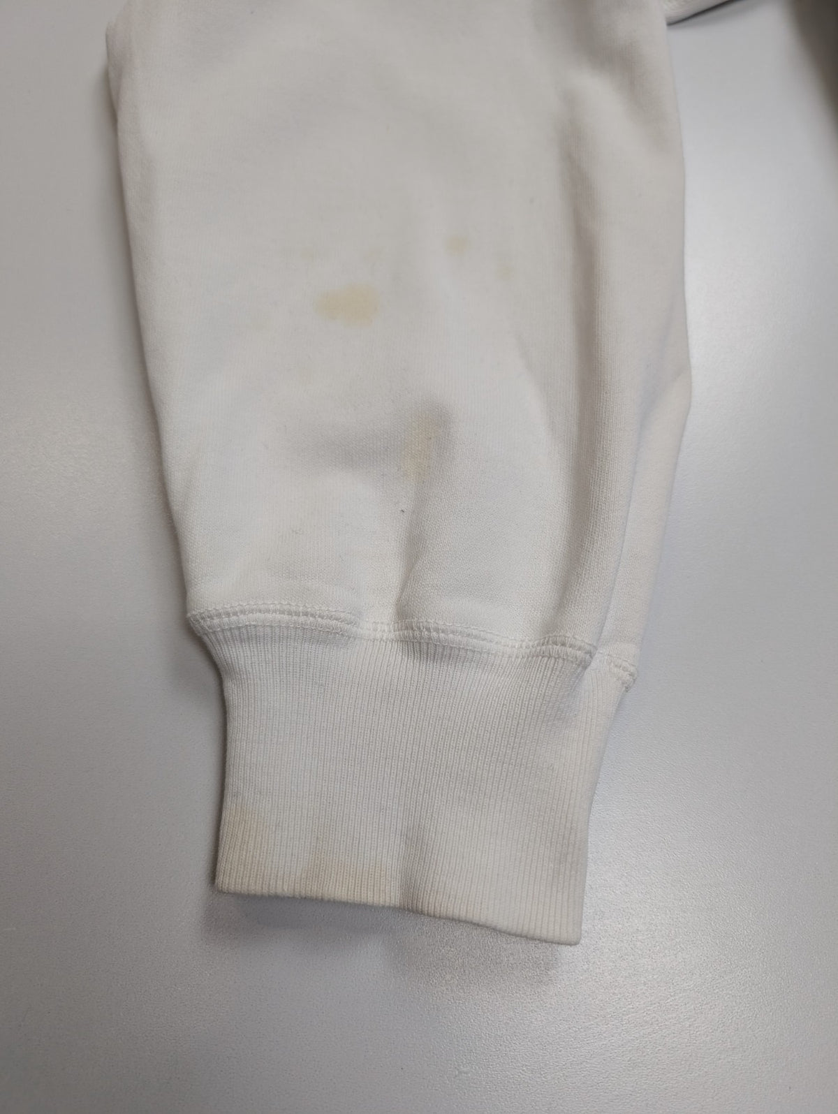 Pull Sweat Polo Ralph Lauren M blanc col rond logo cavalier bleu marine