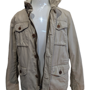 Marc O'Polo Veste Blouson Coton Crème Beige M Capuche Col Field Jacket | 313BSR