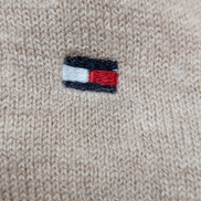 Pull Col V Tommy Hilfiger Marron Clair 100% Laine d'Agneau - Taille L / XL