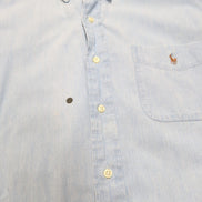 Chemise Ralph Lauren Big Shirt Taille M Bleu Clair Coton Denim Logo Marron