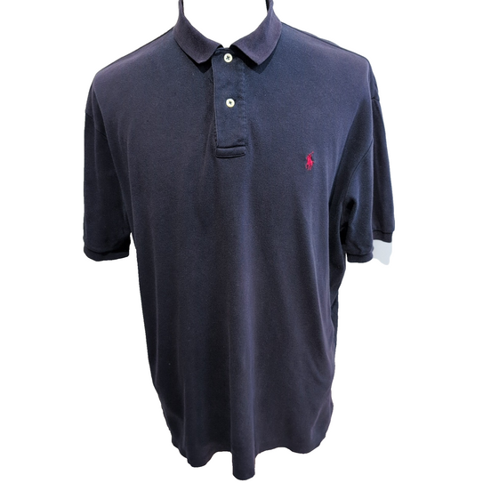 Polo Ralph Lauren Homme L Bleu Marine Logo Rouge Polo Manches Courtes