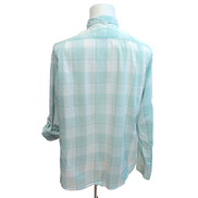 Chemise Lacoste Vintage 43 L Carreaux Vert Pastel Manches Longues Modulables