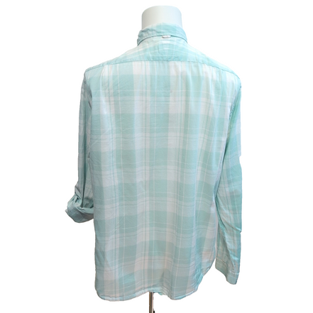 Chemise Lacoste Vintage 43 L Carreaux Vert Pastel Manches Longues Modulables