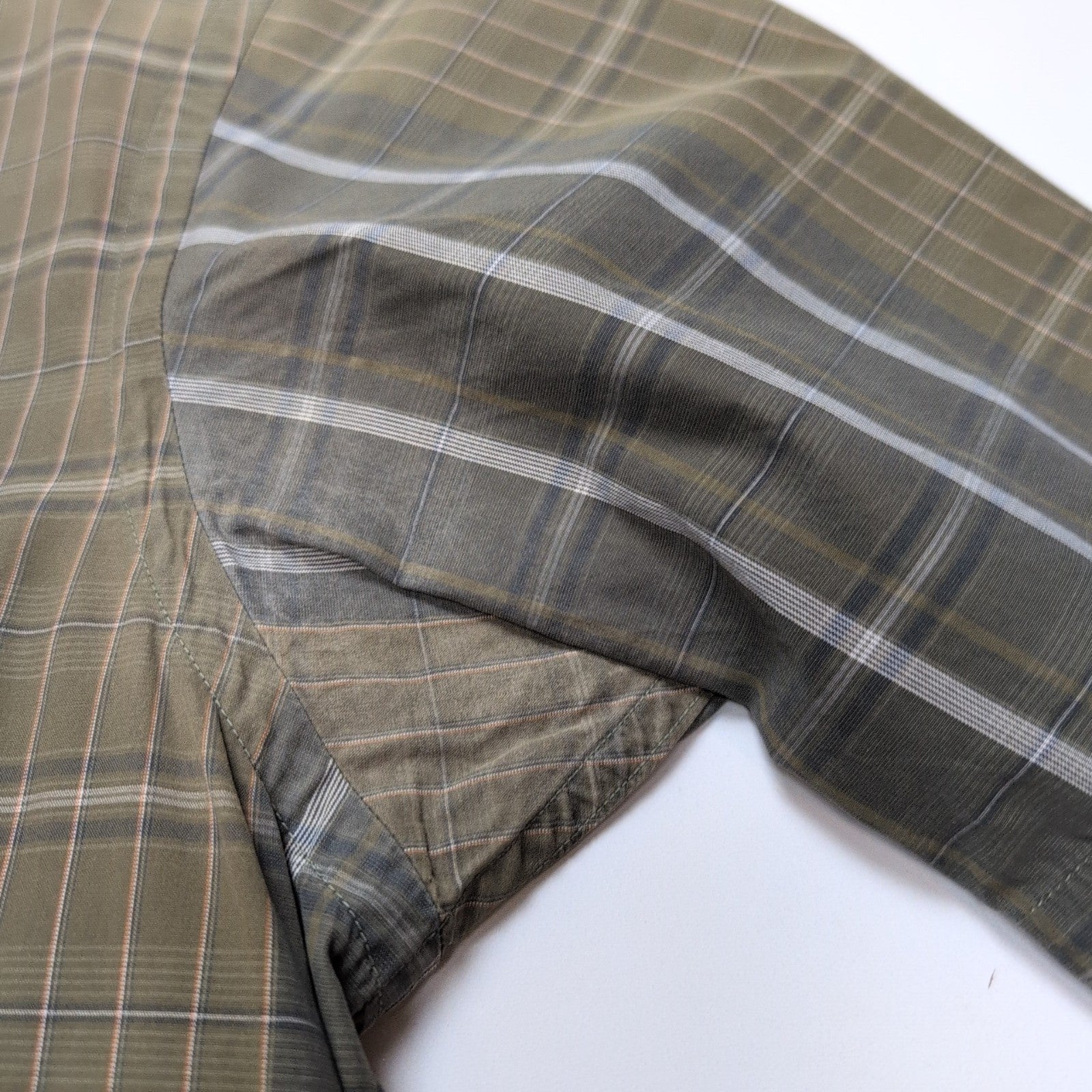 Chemise Nautica Manches Courtes à Carreaux Kaki - Taille XL