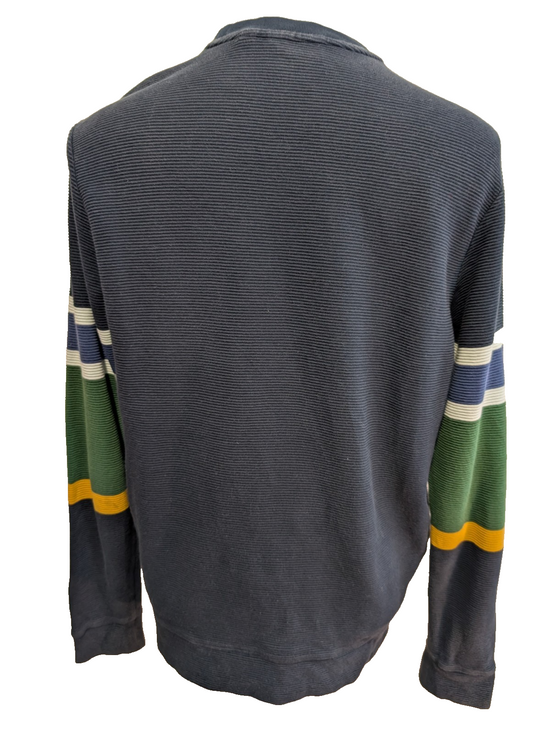 Pull Lacoste M FR4 bleu marine Color Block coton crocodile brodé