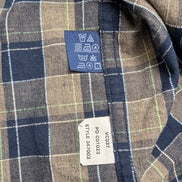 Chemise Chaps Ralph Lauren L carreaux bleu beige shirt button down