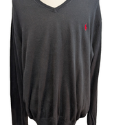 Pull Polo Ralph Lauren Noir Logo Rouge - 100% Coton Pima - Taille XXL