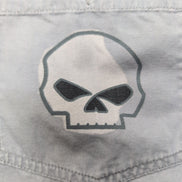 Harley Davidson Chemise Vintage Grise Manches Courtes Tête de Mort Homme 2XL