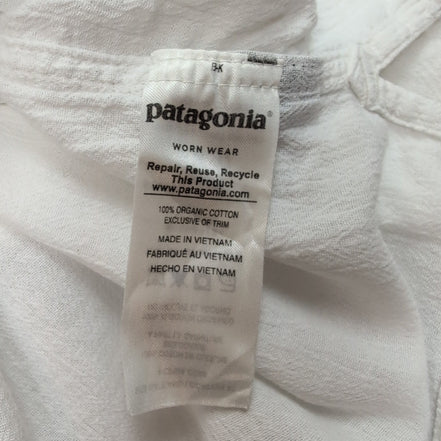 Chemise Patagonia M Blanc Coton Organique Texturé Manches Courtes