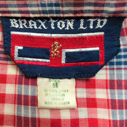 Chemise Braxton Ltd Rouge Bleu À Carreaux Vintage Manches Longues Taille M