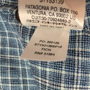 Chemise Patagonia S Bleu Carreaux Chanvre Coton Bio Manches Courtes