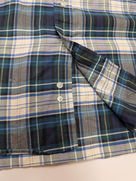 Chemise manches courtes L.L. Bean bleu marine à carreaux taille XL