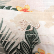 Chemise Hawaïenne Honolua Coton Beige Floral Boutons Bois L