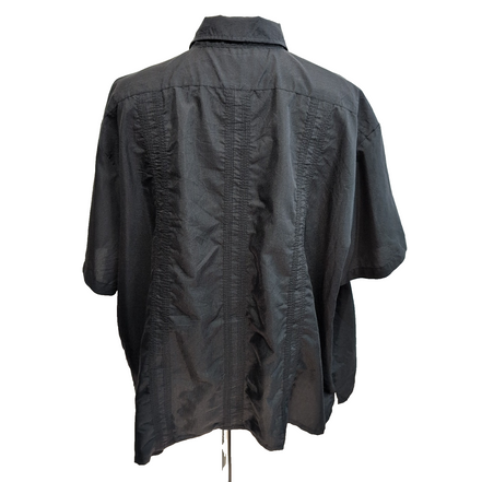 Chemise Guayabera Cuba Panama Noir 4 Poches Grande Taille 3XL 4XL manches courte