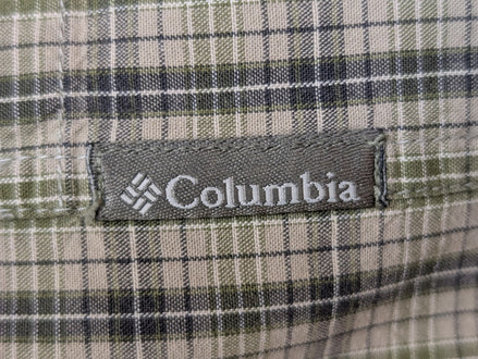 CHEMISE COLUMBIA Sportswear Carreaux Vert Kaki XL TG Homme 100% Coton