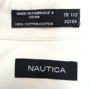Chemise Nautica M L Blanche Unie 100% Coton Poche Manches Longues