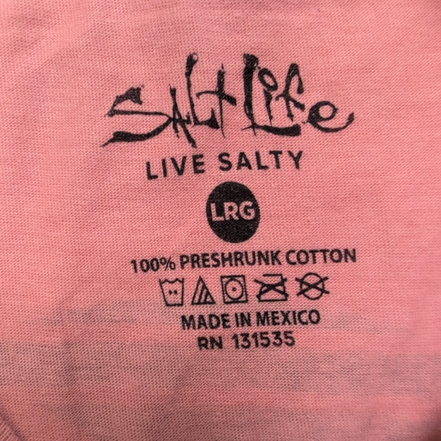 T-shirt Salt Life Manches Longues Saumon Taille L Coton Surf Neuf avec étiquette