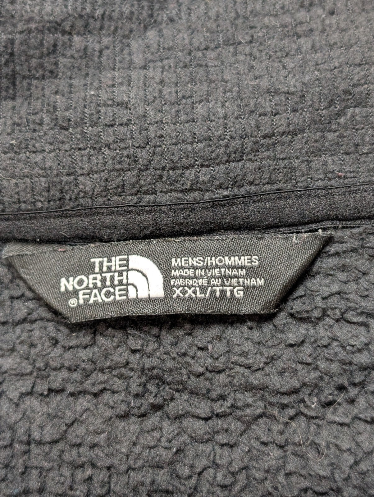The North Face Polaire Col Zippé Noir - Texture Quadrillée - Taille XXL Homme