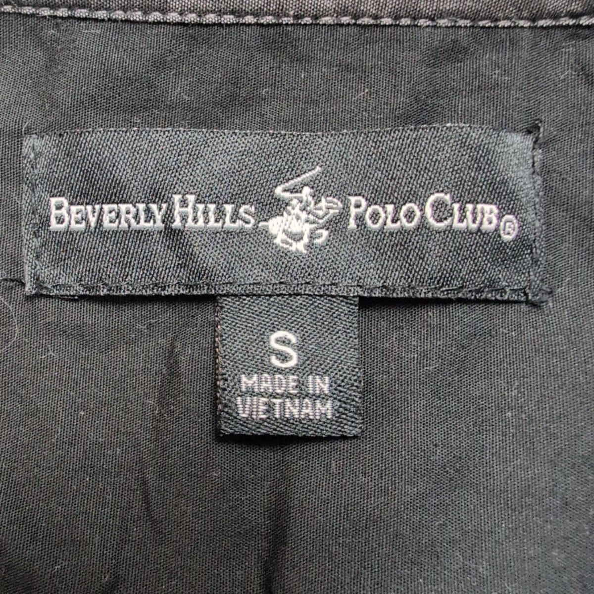 Chemise Beverly Hills Polo Club S Noire Unie Coton Polyester manches longues