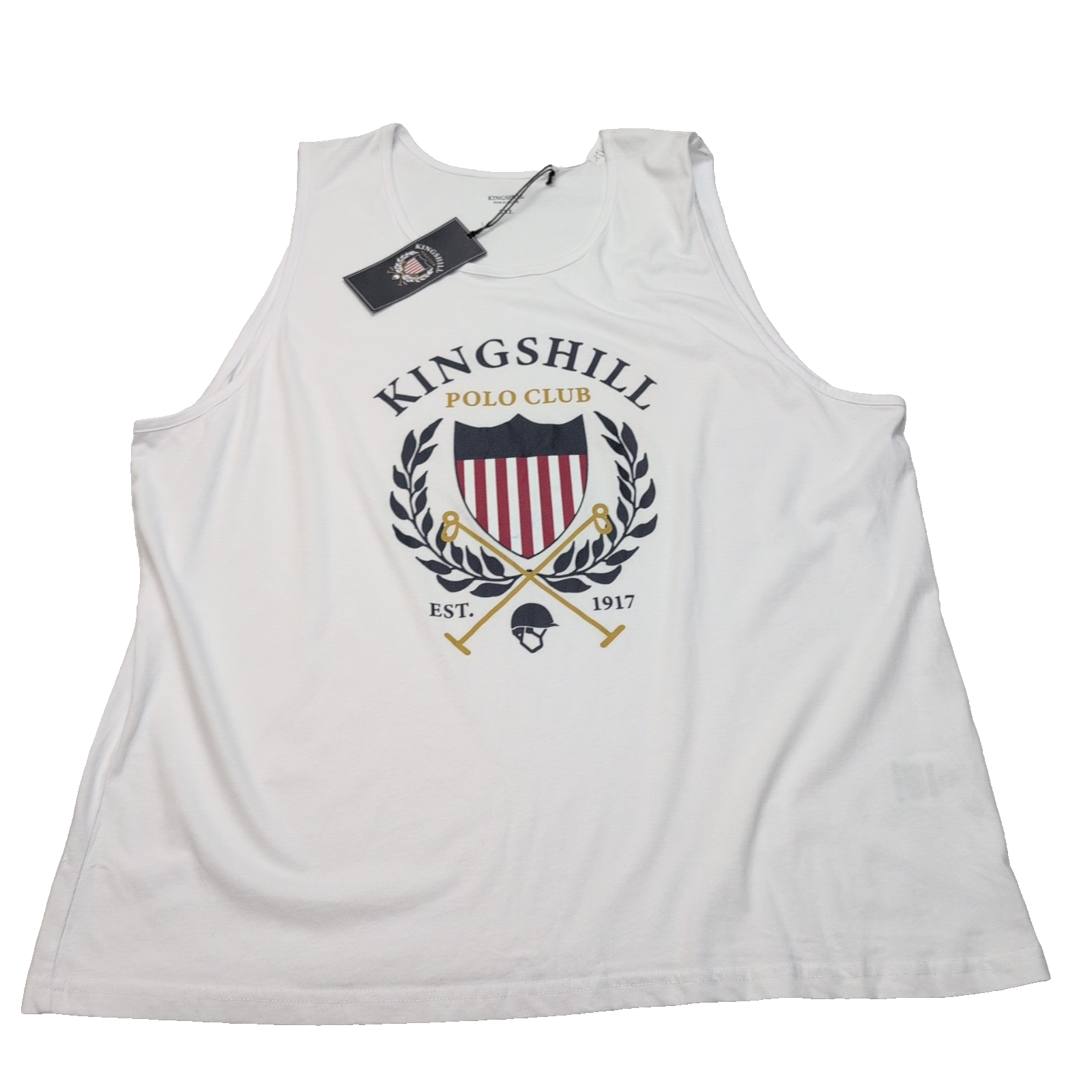 Débardeur Kingshill Polo Club 2XL Blanc Neuf Étiquette 100% Coton