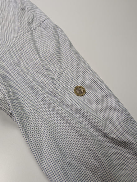Chemise Polo Ralph Lauren Shirt XL Carreaux Bleu Blanc Col Classique Coton