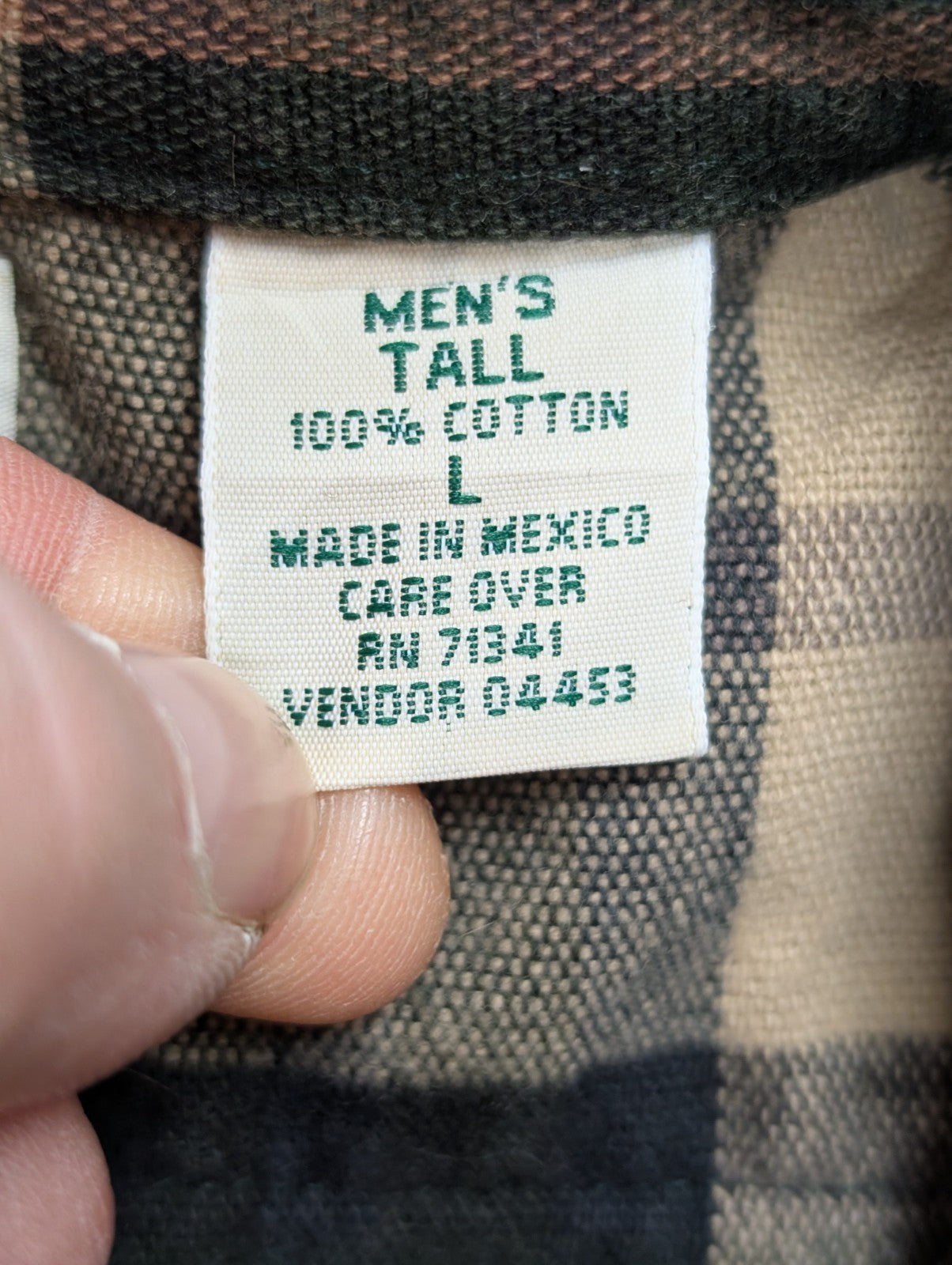 L.L. Bean Chamois Flanelle Coudes Réparés Vert Marron L USURE VINTAGE | 325S