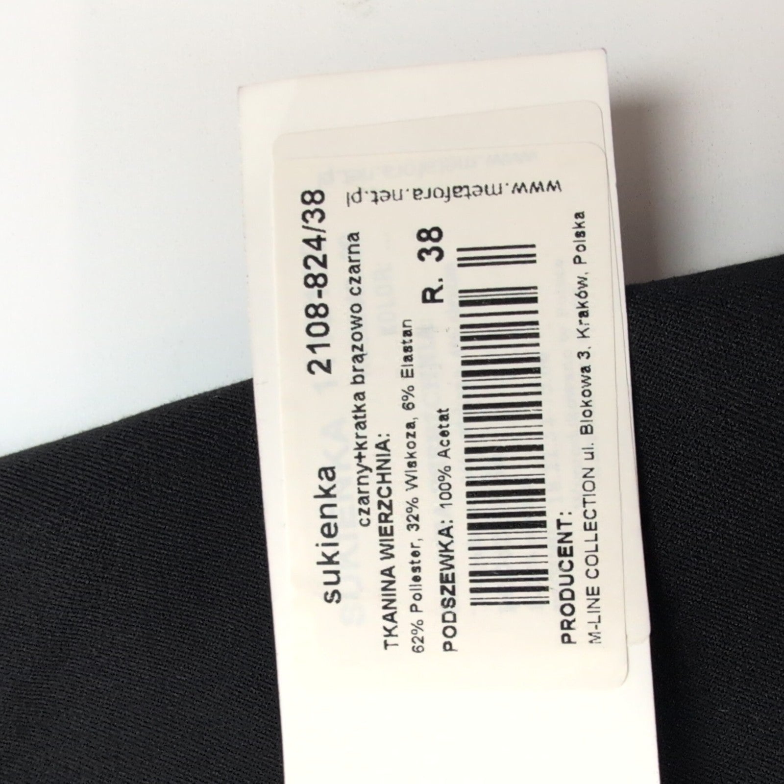 Robe Metaphora T38 Noire Motifs Sans Manches Zip Côté