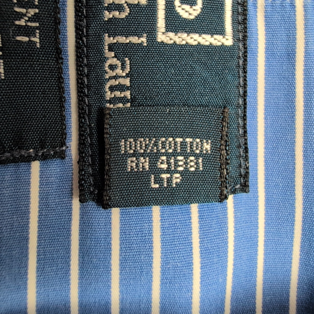 Chemise Polo Ralph Lauren Regent L Bleue Rayures Sans Logo Manches Longues