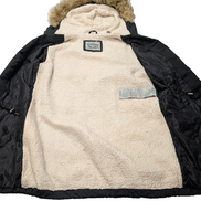 Levi's Parka Femme Longue Noir S Nylon Sherpa Capuche Fausse Fourrure |312BSR