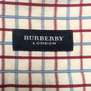 Chemise BURBERRY Taille 4 L Bleu Blanc Rouge Carreaux 100% Coton Logo Bleu