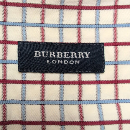 Chemise BURBERRY Taille 4 L Bleu Blanc Rouge Carreaux 100% Coton Logo Bleu