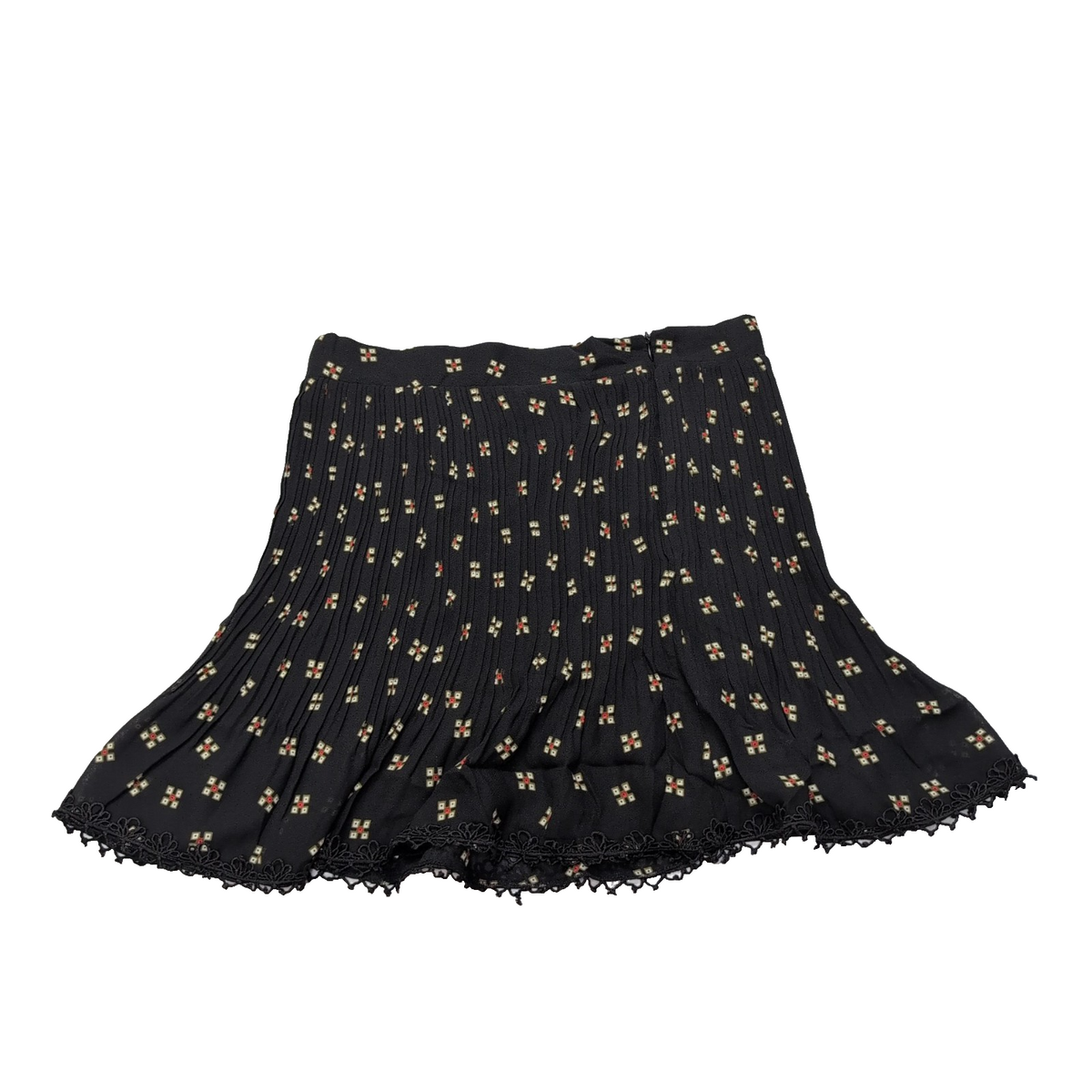 Mini Jupe Femme Grace & Mila Lucas Taille M Noire Plissée Dentelle Neuve