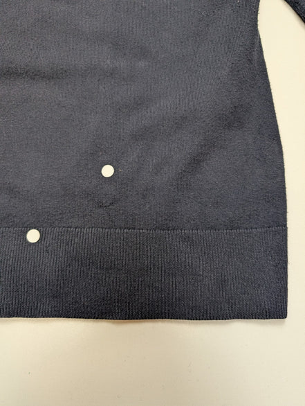 Pull Fin Tommy Hilfiger Femme Col V Bleu Taille S Logo Brodé
